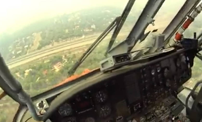 Τρομερό βίντεο από πιλότο ελικοπτέρου στις πυρκαγιές της 23ης Ιουλίου