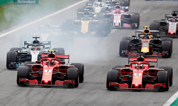 Formula 1: Σύγκρουση Φέτελ με Χάμιλτον στην εκκίνηση της Μόντσα (vid)