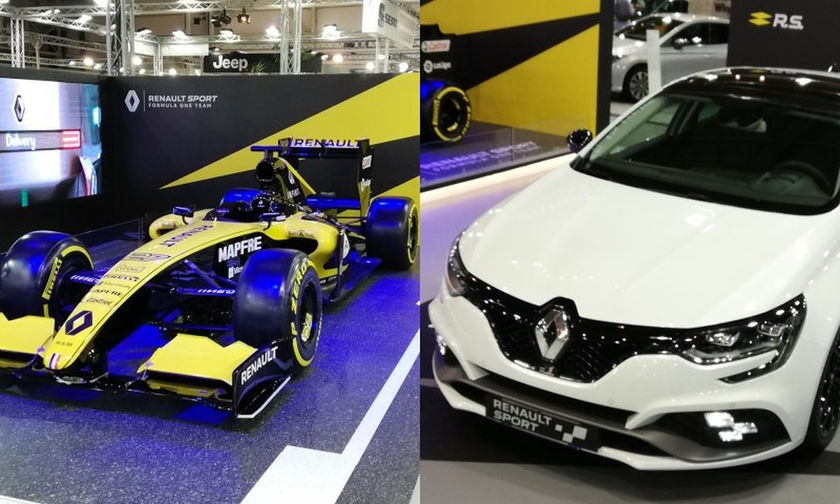 To Megane RS και το μονοθέσιο της F1 στο περίπτερο της Renault!