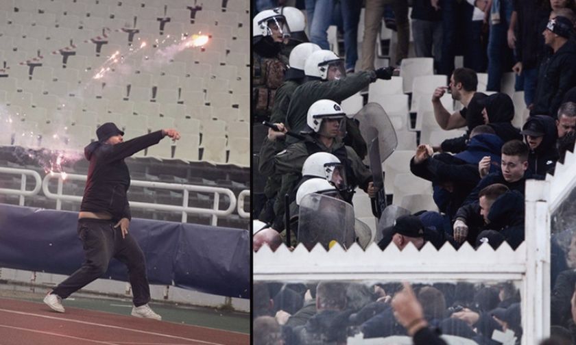 «Βρέχει» φωτοβολίδες σε οπαδούς του Αγιαξ και ο εκφωνητής φωνάζει «αγνοήστε τις προκλήσεις»