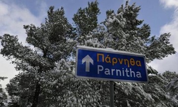 Εκπληκτική εικόνα από την κατάλευκη Πάρνηθα - Τι δείχνει τώρα η live camera