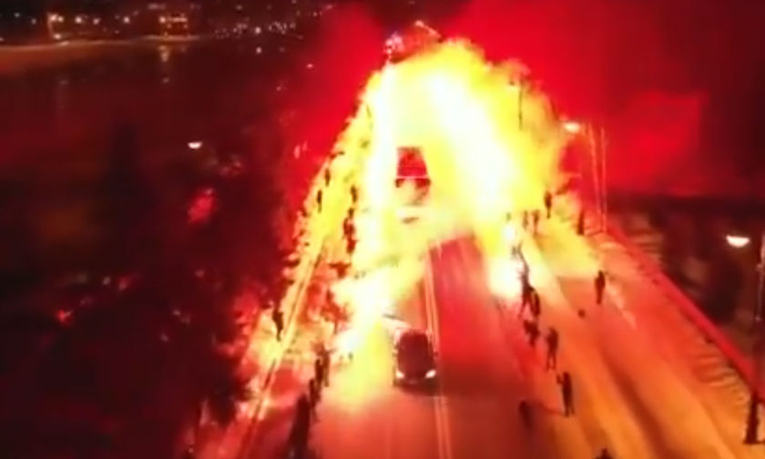 "Kόλαση"  με φωτιές στην Πετρούπολη. Υποδοχή στη Ζενίτ από άλλο πλανήτη! (vid)