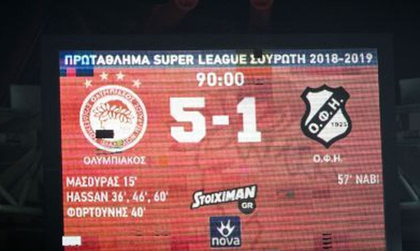 Superleague: Ο Ολυμπιακός έχει σημειώσει 26 φορές πάνω από πέντε γκολ