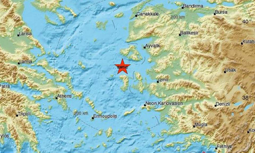 Σεισμός νοτιοδυτικά της Μυτιλήνης