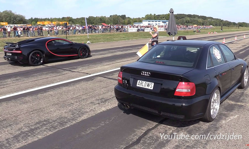 Audi S4 τα βάζει με Bugatti Chiron! (vid)