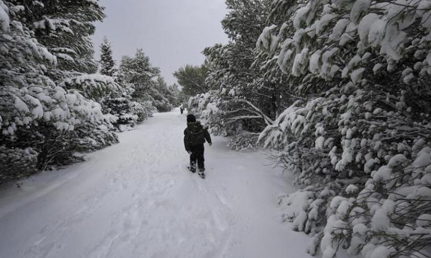 Χιόνια σε Πάρνηθα - Κιθαιρώνα - 150 χιλιόμετρα την ώρα οι άνεμοι στον Παρνασσό