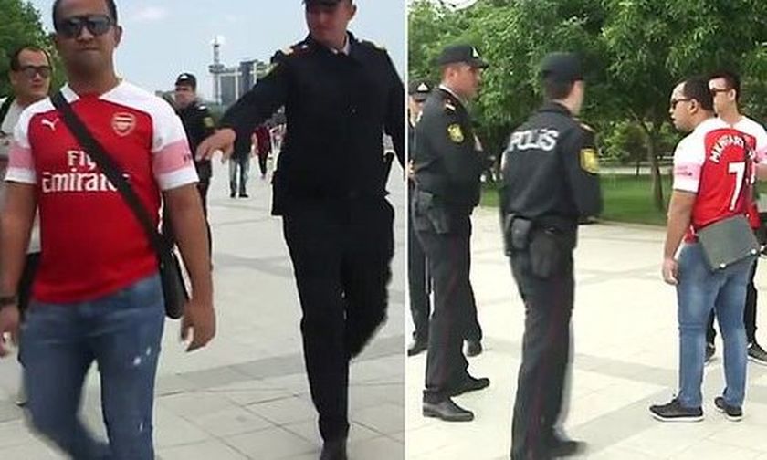 Η Αστυνομία σταμάτησε οπαδούς της Άρσεναλ επειδή φορούσαν μπλούζες του Μικιταριάν (vid)