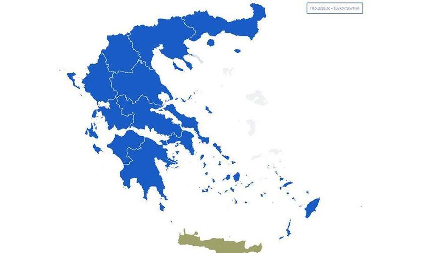 Εκλογές 2019: Ο χάρτης της Ελλάδας στο 48% της ενσωμάτωσης