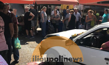 Αυτοκίνητο μπούκαρε σε λαϊκή αγορά της Ηλιούπολης - 3 τραυματίες (vids)