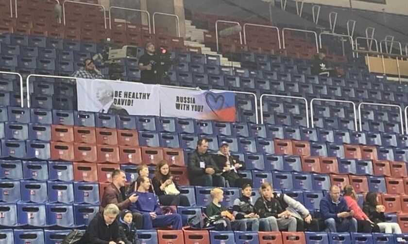 Πανό για Μπλατ στο Gomelsky Cup : «Μείνε υγιής, η Ρωσία μαζί σου» (pic)