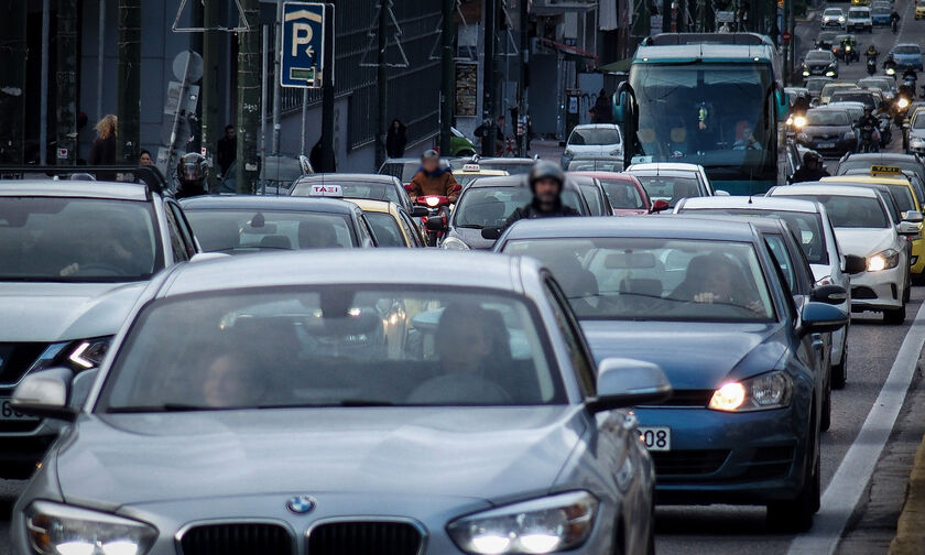 Μποτιλιάρισμα σε κεντρικούς δρόμους της Αθήνας