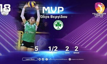 Volleyleague Γυναικών: Η Βεργίδου του Παναθηναϊκού MVP της 18ης αγωνιστικής (pic)