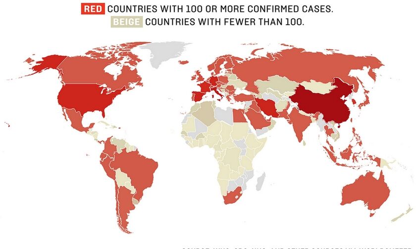 Κορονοϊός: Οι 10 χώρες που έχουν πληγεί περισσότερο