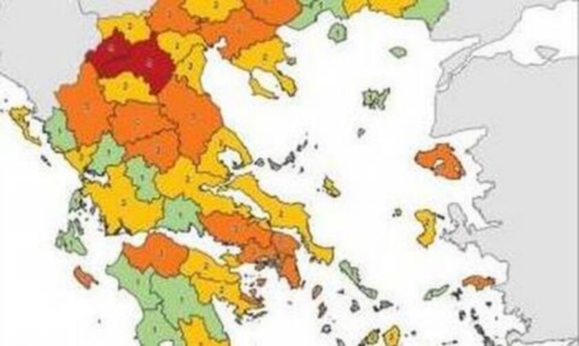 Κορονοϊός: Δείτε αναλυτικά το νέο επιδημιολογικό χάρτη