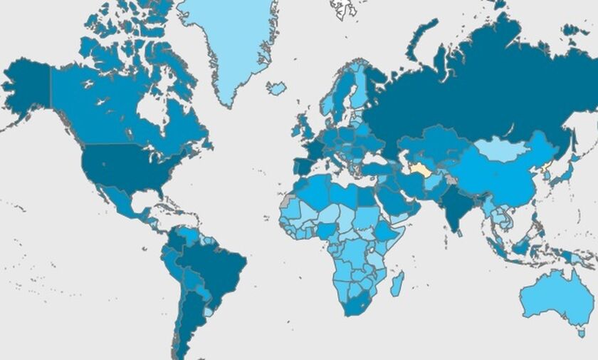 Κορονοϊός: Οι χώρες που βρίσκονται «στο κόκκινο» - Παγκόσμιος Χάρτης (pics)
