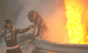 Grand Prix Μπαχρέιν: Τρομακτική εκκίνηση, τυλίχθηκε στις φλόγες η Haas του Γκροζάν (vid)