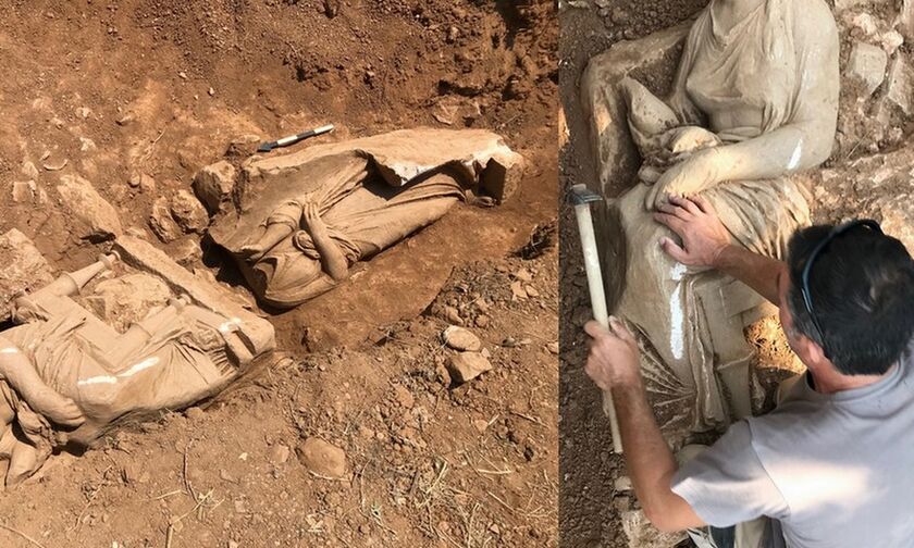 Βρέθηκε επιτύμβιο μνημείο με δύο γυναικείες μορφές στην Παιανία