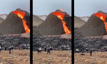 Ισλανδία: Βόλεϊ κοντά σε ηφαίστειο που εκρήγνυται! (vid)