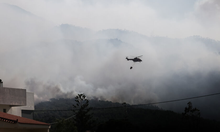 Φωτιά στον Σχίνο: Ενίσχυση των ήδη ισχυρών ανέμων - Τα προγνωστικά στοιχεία του Αστεροσκοπείου