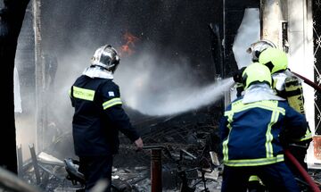 Κοζάνη: Τυλίχθηκε στις φλόγες το δημαρχείο των Σερβίων (vid)