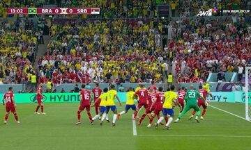 Βραζιλία - Σερβία | «Άγγιξε» το γκολ με απευθείας κόρνερ ο Νεϊμάρ!