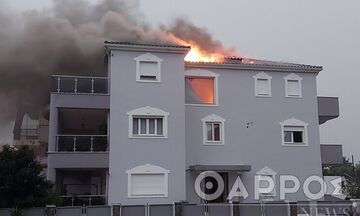 Καλαμάτα: Φωτιά σε σπίτι στην Αθηνών από κεραυνό (vid)