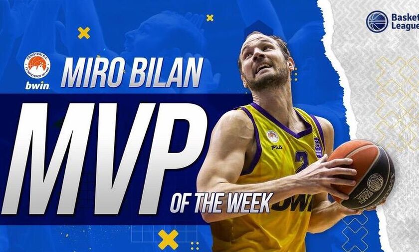 Basket League: MVP της εβδομάδας ο Μπίλαν του Περιστερίου