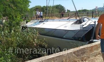 Ζάκυνθος: Τουριστικό λεωφορείο έπεσε από γεφύρι