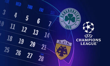 Champions League: Με Αντβέρπ η ΑΕΚ, με Μπράγκα ή Μπάτσκα ο Παναθηναϊκός  στα Playoffs