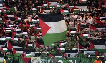 Σέλτικ: Hχηρό μήνυμα υπέρ της Παλαιστίνης με σημαίες στο "Celtic Park"