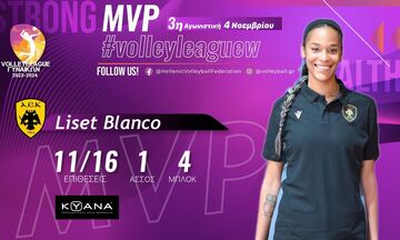 Volley League Γυναικών: Η Μπλάνκο αναδείχθηκε MVP της 3ης αγωνιστικής 