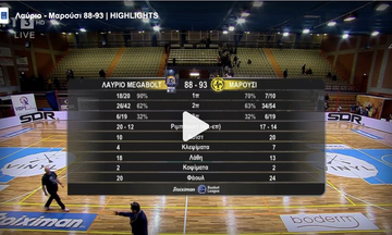 Λαύριο - Μαρούσι 88-93: Highlights