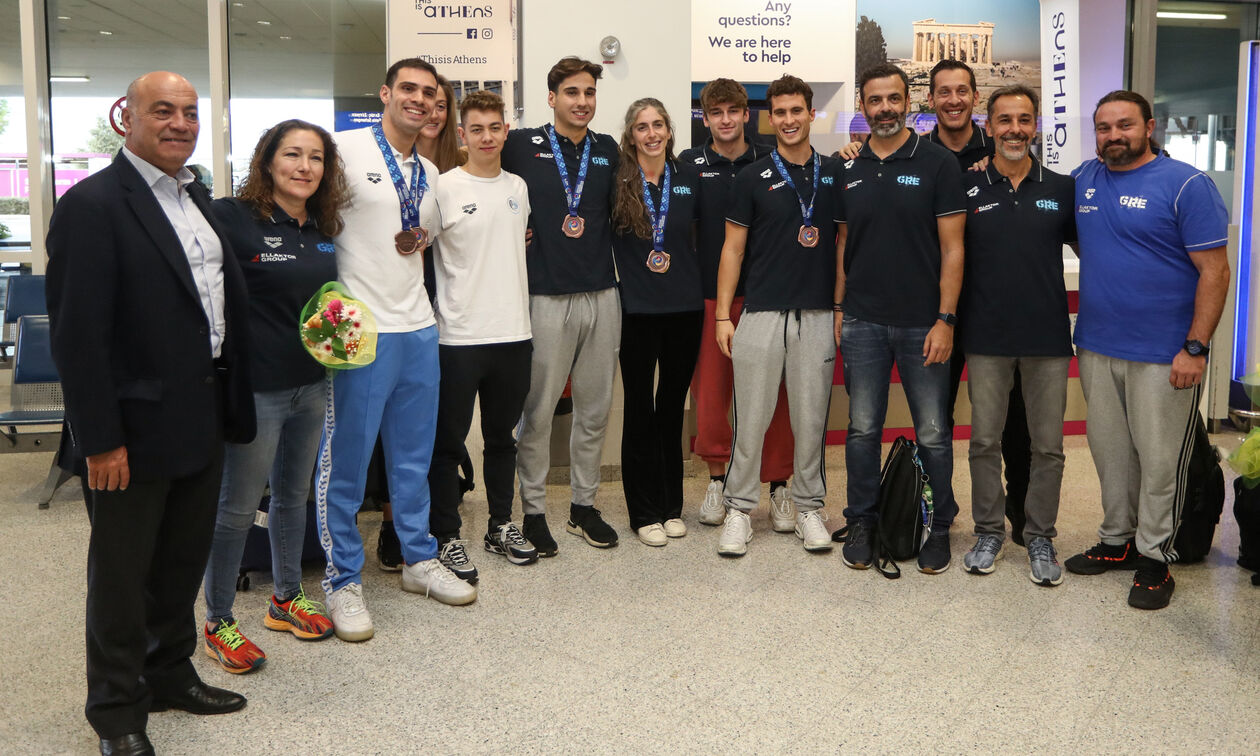 Ευρωπαϊκό Πρωτάθλημα Κολύμβησης: Επιστροφή των θριαμβευτών από τη Ρουμανία (pics) 