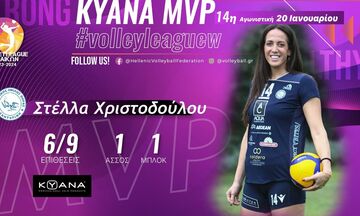 Volley League Γυναικών: MVP της 14ης αγωνιστικής η Χριστοδούλου 