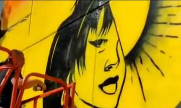 Θεσσαλονίκη: Γκράφιτι στο 6ο ΓΕΛ Καλαμαριάς για τα θύματα των Τεμπών (vid)