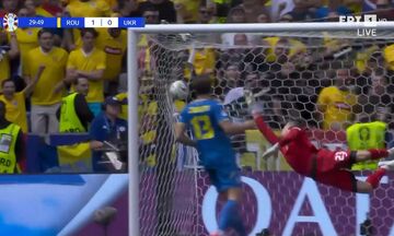 Ρουμανία - Ουκρανία | 1-0, ο Στάντσιου "τιμωρεί" το λάθος του Λούνιν με εκπληκτικό φαλτσαριστό σουτ
