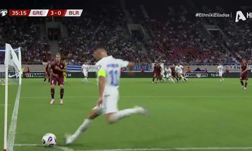 Ελλάδα - Λευκορωσία: Ο Κουρμπέλης το 4-0 με εξαιρετική κεφαλιά! (vid)