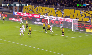 ΑΕΚ-ΠΑΟΚ: Το γκολ του Μπάμπα για το 0-1