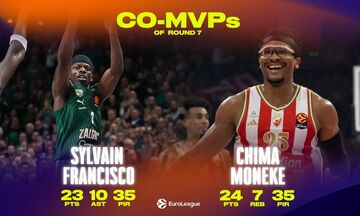 Euroleague: MVP της αγωνιστικής οι Φρανσίσκο και Μονέκε