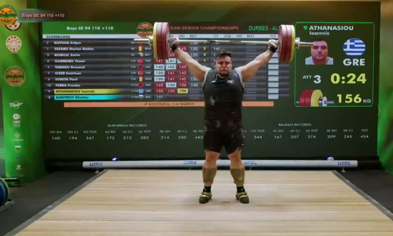Έντεκα μετάλλια με 4 χρυσά για την Ελλάδα στο Βαλκανικό Πρωτάθλημα άρσης βαρών