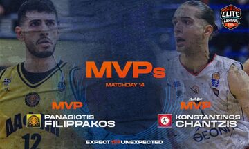 Elite League: MVP της 14ης αγωνιστικής ο Φιλιππάκος, MVP Next Gen ο Χαντζής