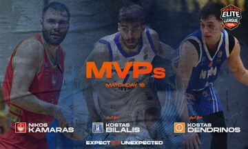 Elite League: MVP της 18ης αγωνιστικής ο Καμάρας, MVP Next Gen Δενδρινός και Μπιλάλης