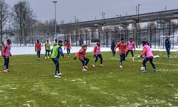 Ολυμπιακός: Προπόνηση στο χιονισμένο Άμστερνταμ 