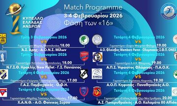 Κύπελλο ανδρών: Ανοίγει το πρόγραμμα της φάσης των 16 σε Μίκρα και Κατσάνειο