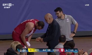 Ολυμπιακός - Μαρούσι: Ανησυχία στους «ερυθρόλευκους», χτύπησε στον αντίχειρα ο Μιλουτίνοφ (vid)