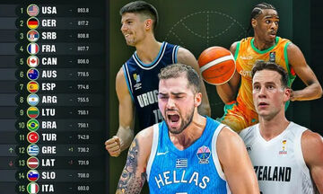 FIBA World Ranking: Μια θέση πιο ψηλά η Ελλάδα