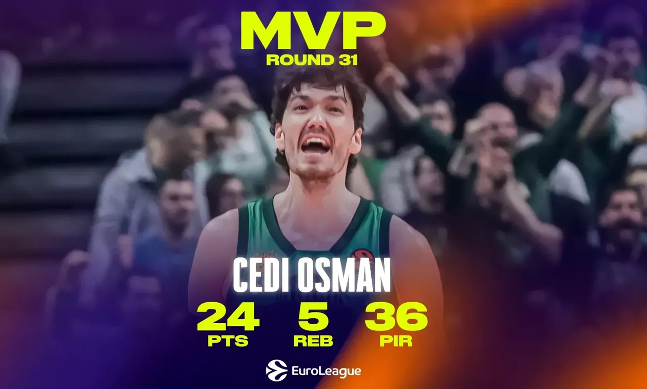Euroleague: MVP της αγωνιστικής ο Τσέντι Όσμαν (vid)