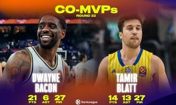 EuroLeague: ΜVP της 32ης αγωνιστικής οι Μπέικον και Μπλατ