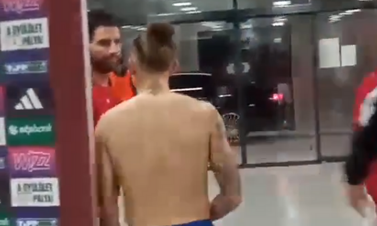 Το τετ-α-τετ Τσιμίκα-Σομποσλάι-Κέρκεζ μετά το τέλος του φιλικού (vid)