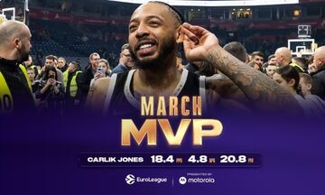 Επέστρεψε και αναδείχτηκε MVP του Μαρτίου ο Κάρλικ Τζόουνς